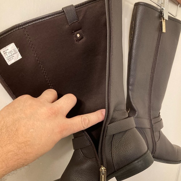 Michael Kors Emma Claire Leather Designer Boots Zipper Riding Boot Brown Size 3 - Picture 5 of 7